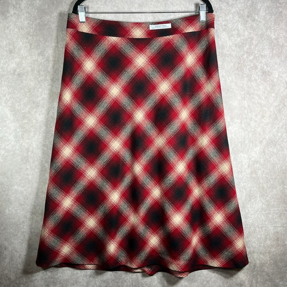 Pendleton Skirt‎ Womens 14 Red Black Tartan Plaid Wool A-Line Career Scottish